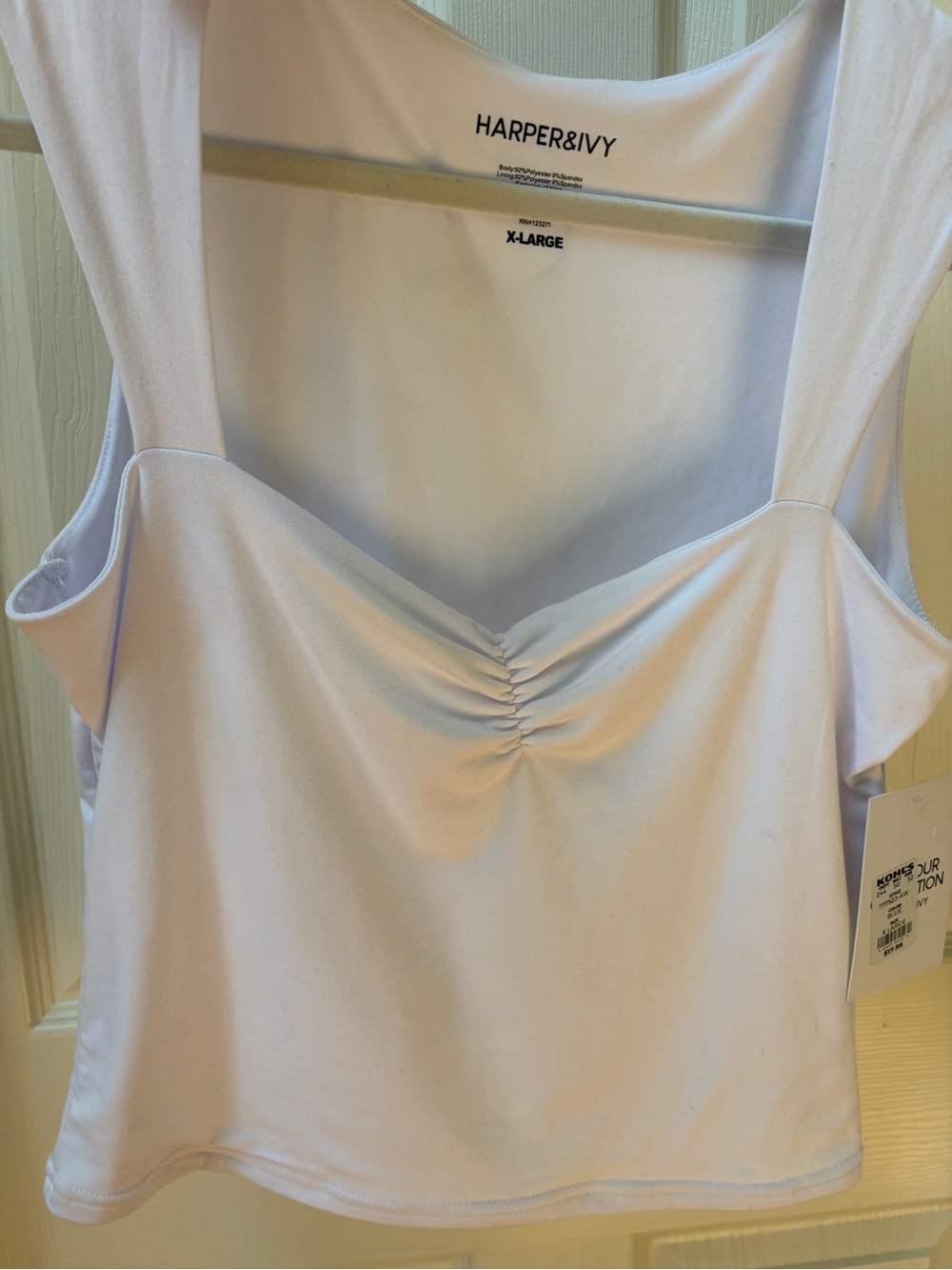 Harper white Ruched Bust Tank Top